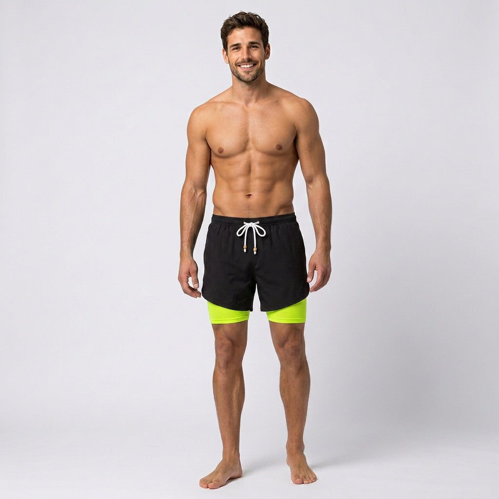 Men 2-in-1 Athletic Shorts