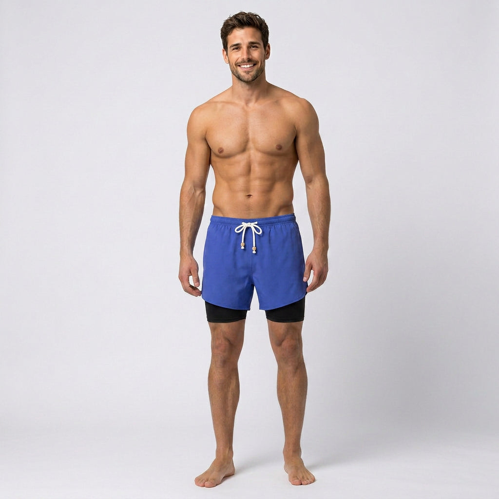 Men 2-in-1 Athletic Shorts