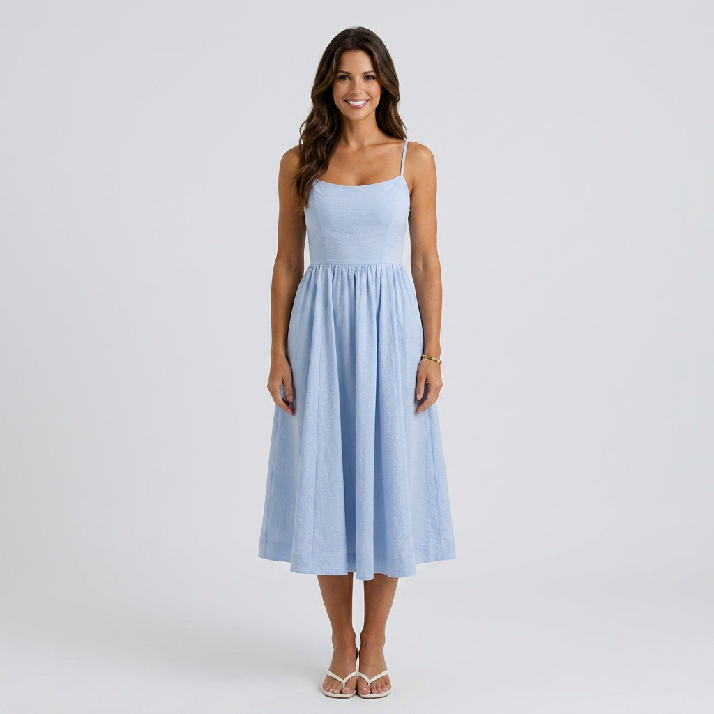 Women Spaghetti Strap Midi Dress