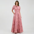 Women’s Maxi Shirt Dress Belted Waist – Puff Sleeve Occasion Dress