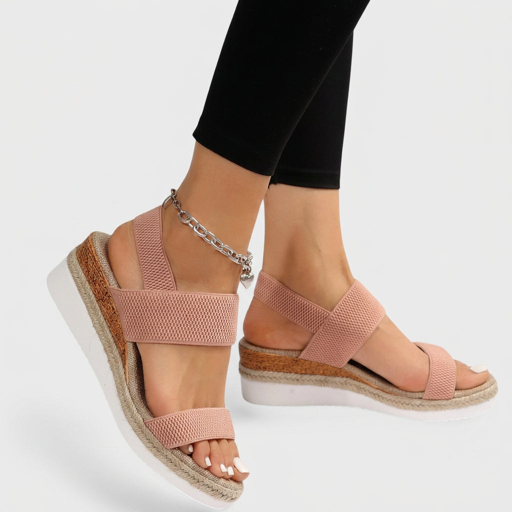Women’s Platform Sandals Elastic Strap – Casual Comfort Sandals