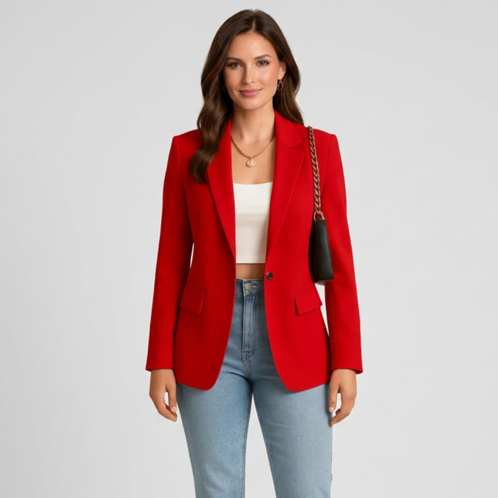 Women’s Single Button Blazer – Tailored Blazer Jacket