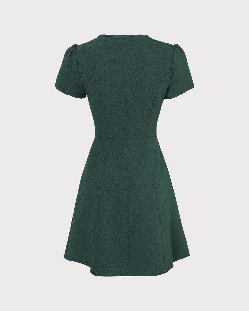 Button Front V Neck Mini Dress Women