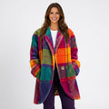 Women Multicolor Plaid Oversized Coat