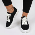 Women’s Platform Sneakers – Lace Up Casual Sneakers