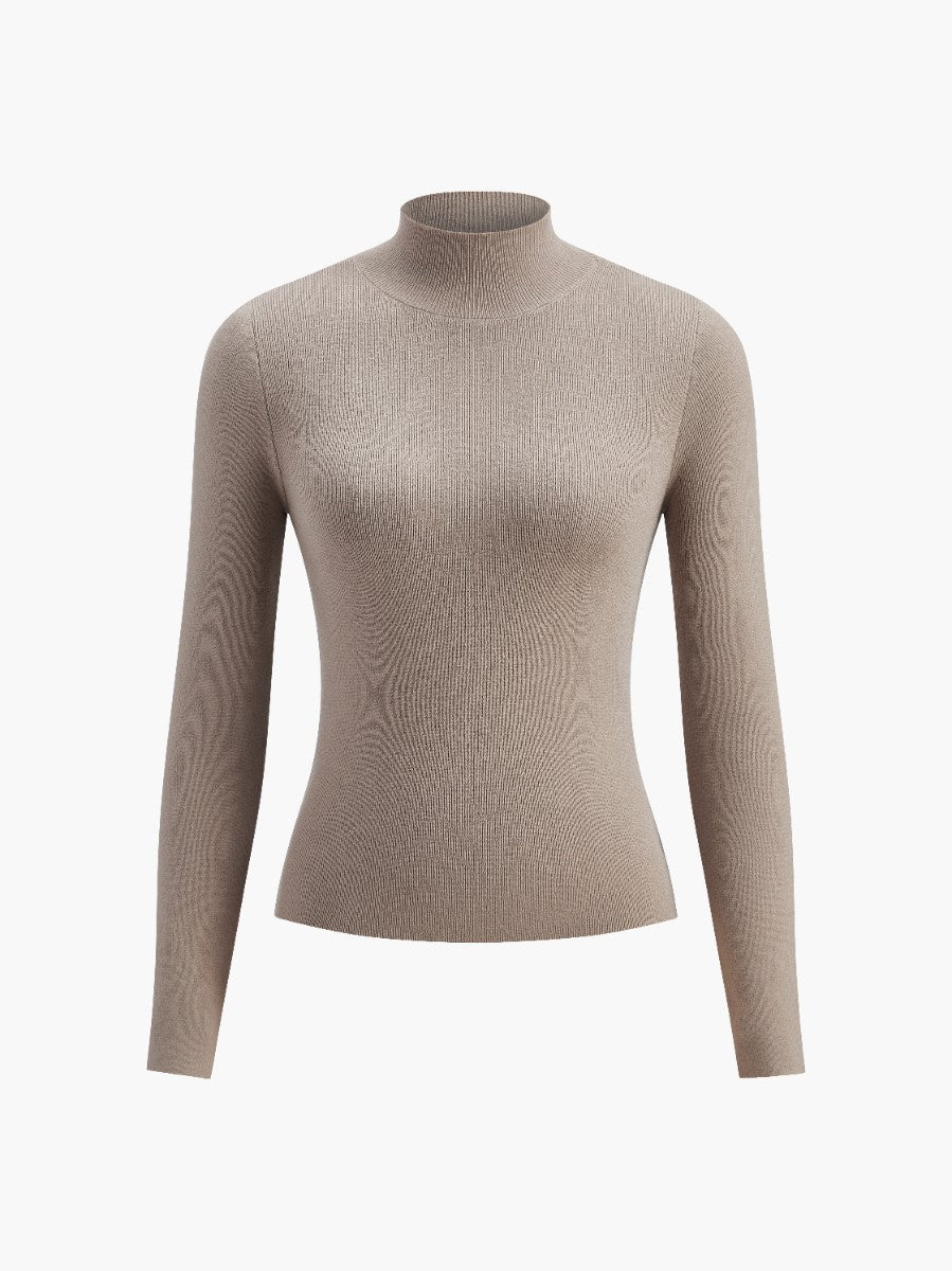 Women Mock Neck Knit Top