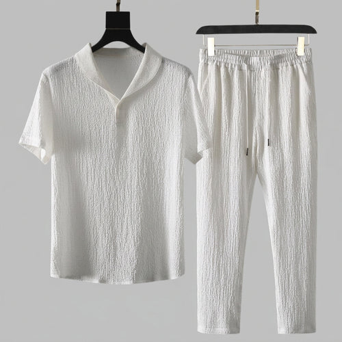 Men Textured Lounge Set