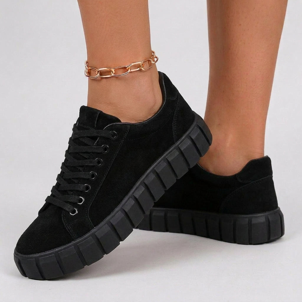 Women’s Platform Sneakers – Lace Up Casual Sneakers