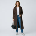 Women’s Long Trench Coat Button Front – Classic Tailored Outerwear