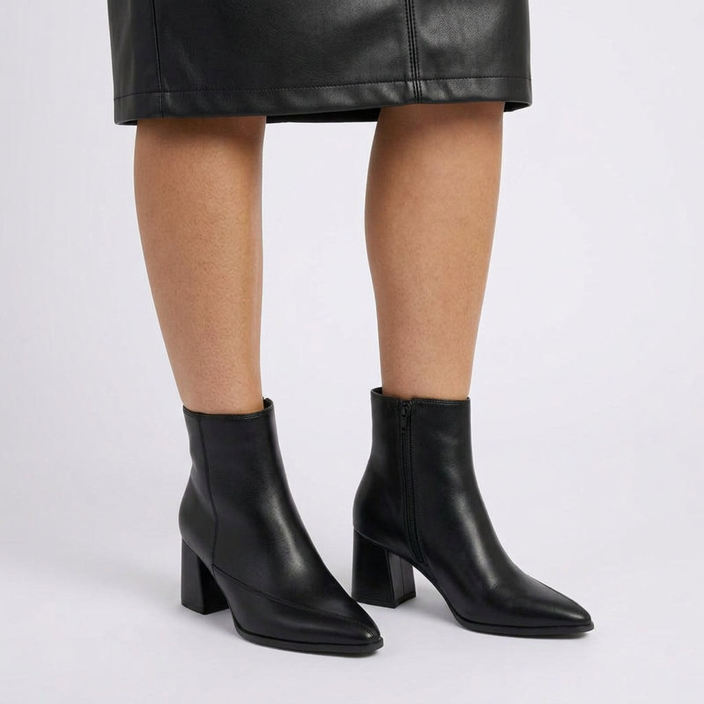 Women’s Ankle Boots Block Heel – Zip Side Dress Boots