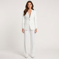 Women’s Two Piece Pants Suit Tailored Fit – Blazer and Straight Leg Pants Set