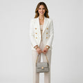 Women’s Double Breasted Blazer Gold Button – Tailored Workwear Jacket