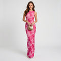 Women’s Floral Maxi Dress Sleeveless – Bodycon Occasion Dress