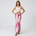 Women’s Two Piece Skirt Set Sleeveless Crop Top – Printed Maxi Skirt Outfit