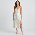 Women Fit and Flare Midi Dress Spaghetti Strap - Occasion Dress