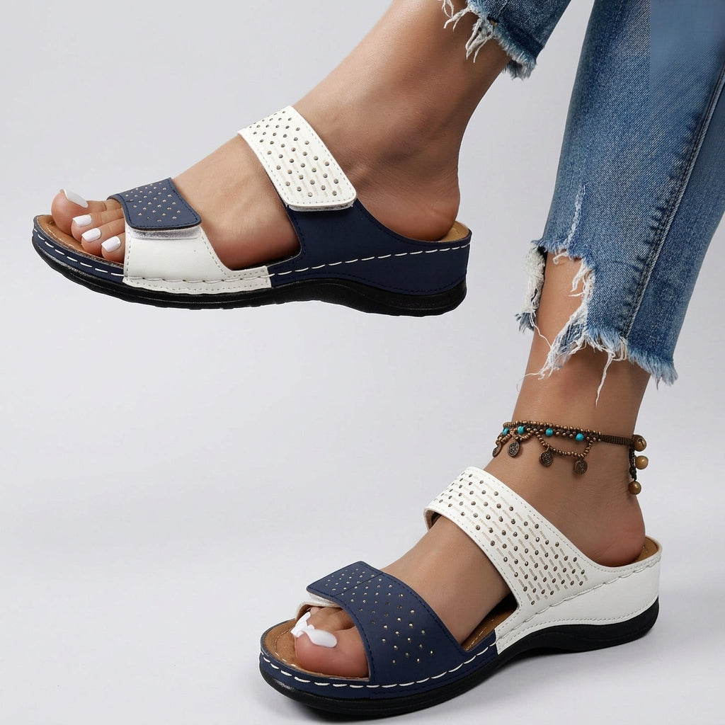 Women’s Double Strap Slide Sandals Stud Detail – Comfort Everyday Sandals