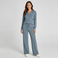 Women’s Two Piece Pants Suit Tailored Fit – Blazer and Wide Leg Pants Set