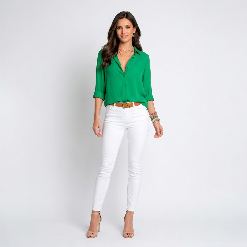 Women’s Button Down Shirt – Long Sleeve Collared Blouse for Casual Wear