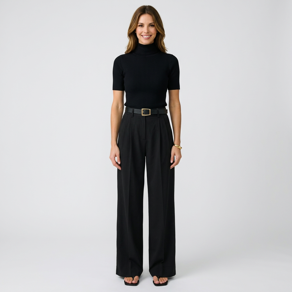 Women’s Wide Leg Trousers High Waist – Tailored Full Length Pants