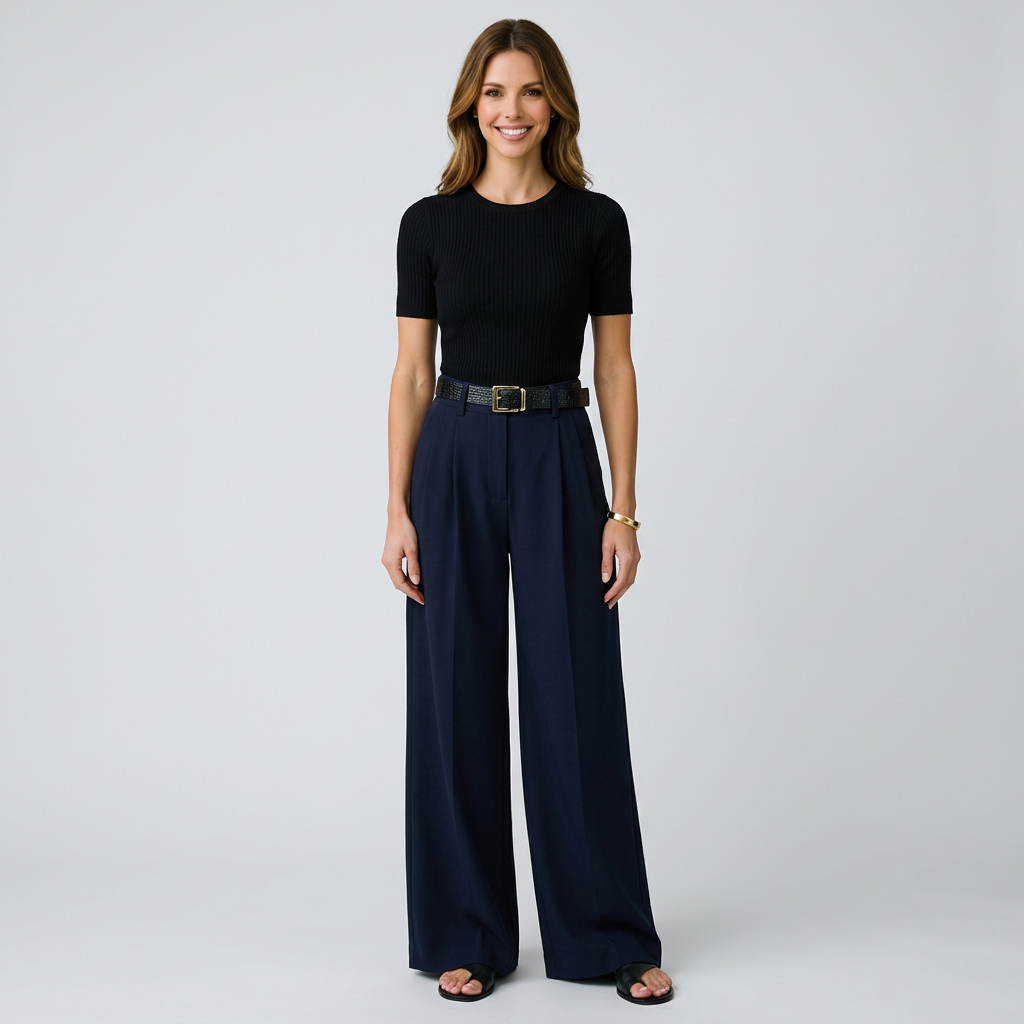 Women’s Wide Leg Trousers High Waist – Tailored Full Length Pants