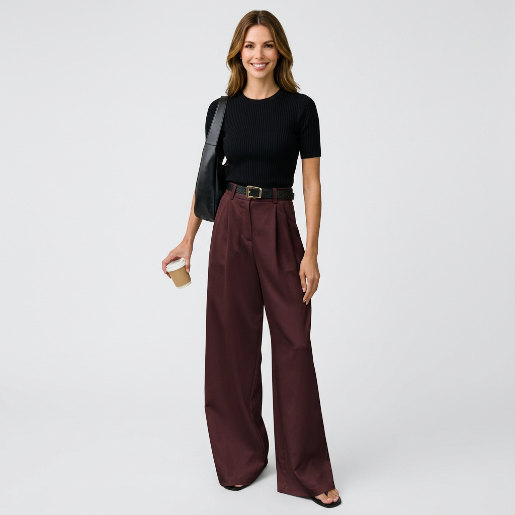 Women’s Wide Leg Trousers High Waist – Tailored Full Length Pants