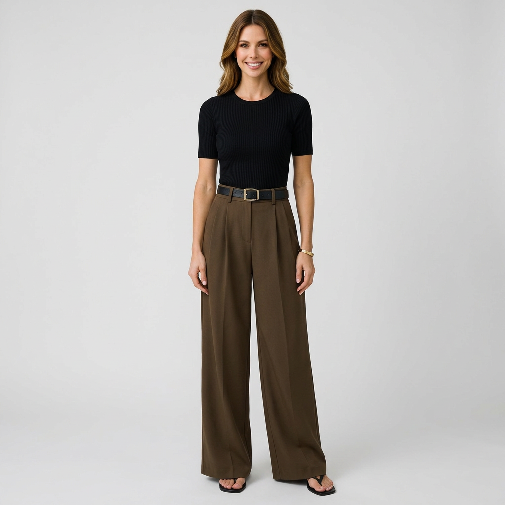 Women’s Wide Leg Trousers High Waist – Tailored Full Length Pants
