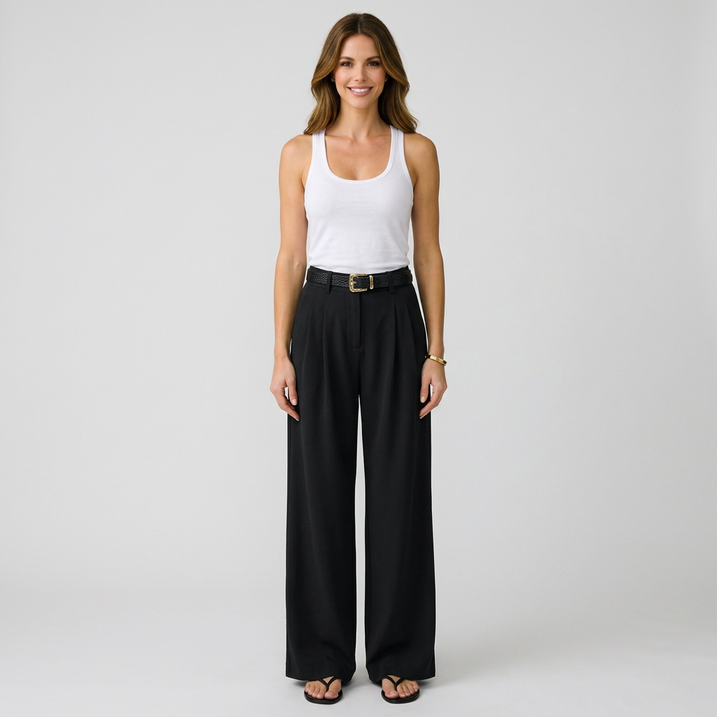 Women’s Wide Leg Trousers High Waist – Tailored Full Length Pants