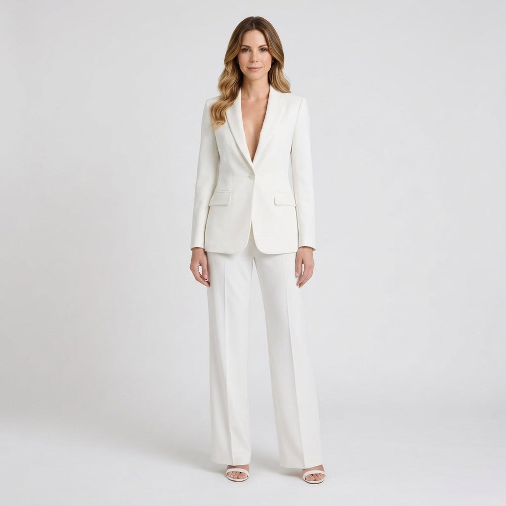 Women’s Two Piece Pants Suit Tailored Fit – Single Button Blazer Set