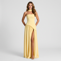 Women’s Strapless Maxi Dress High Split – Elegant Occasion Gown
