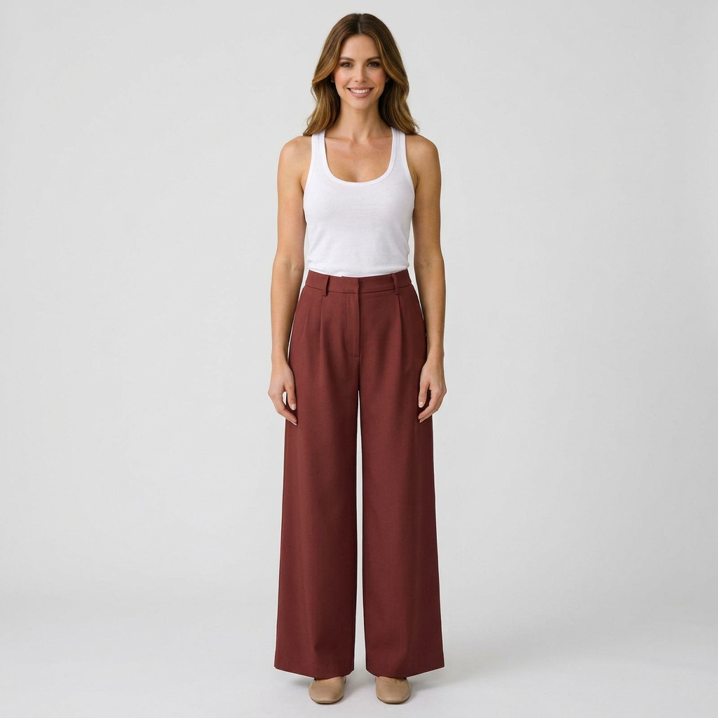 Women’s Wide Leg Trousers High Waist – Tailored Full Length Pants