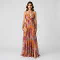 Women Printed Maxi Dress Sleeveless Occasion Holiday