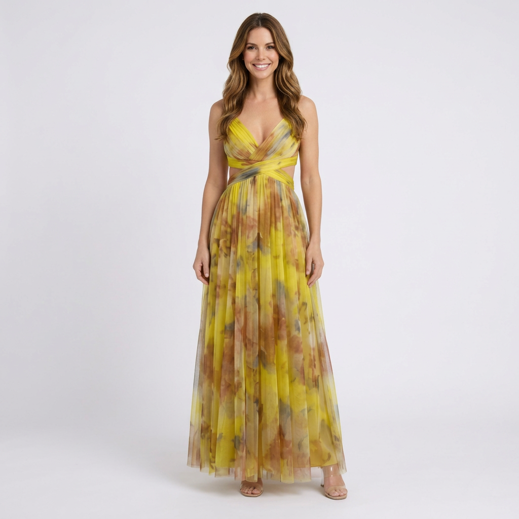 Women Printed Maxi Dress Sleeveless Occasion Holiday