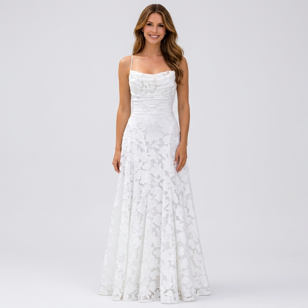 Women’s Floral Maxi Dress Spaghetti Strap – Elegant Occasion Gown