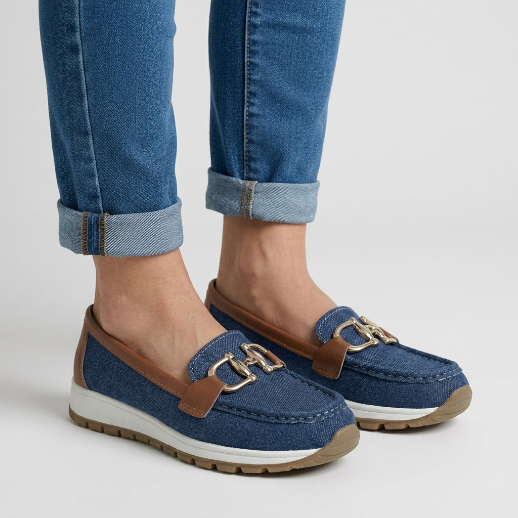 Women’s Loafers Chain Detail – Slip On Platform Comfort Shoes