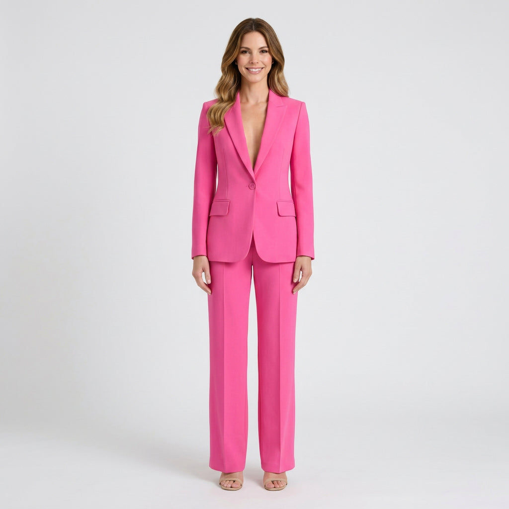 Women’s Two Piece Pants Suit Tailored Fit – Single Button Blazer Set
