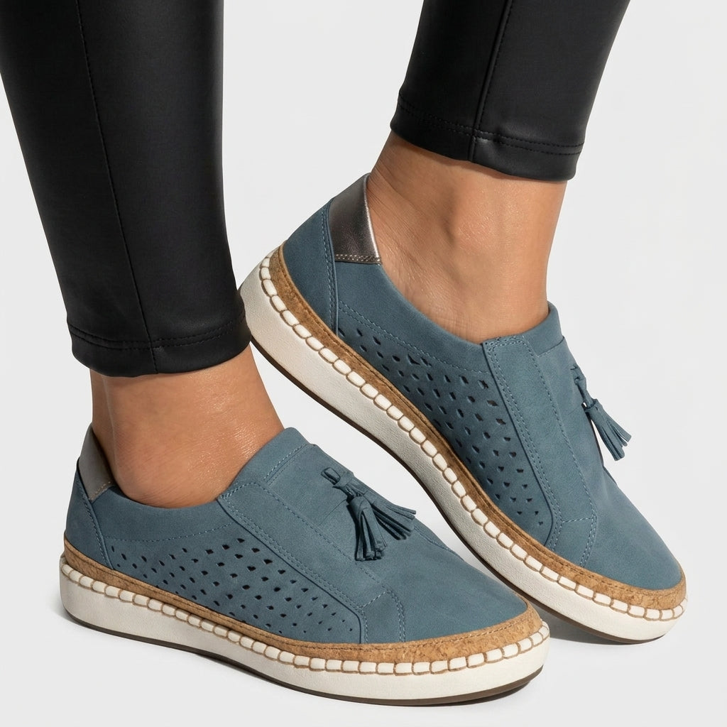 Women’s Slip On Shoes Perforated Design – Casual Platform Comfort Shoes