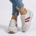 Women’s Lace Up Sneakers Contrast Panel – Casual Everyday Shoes