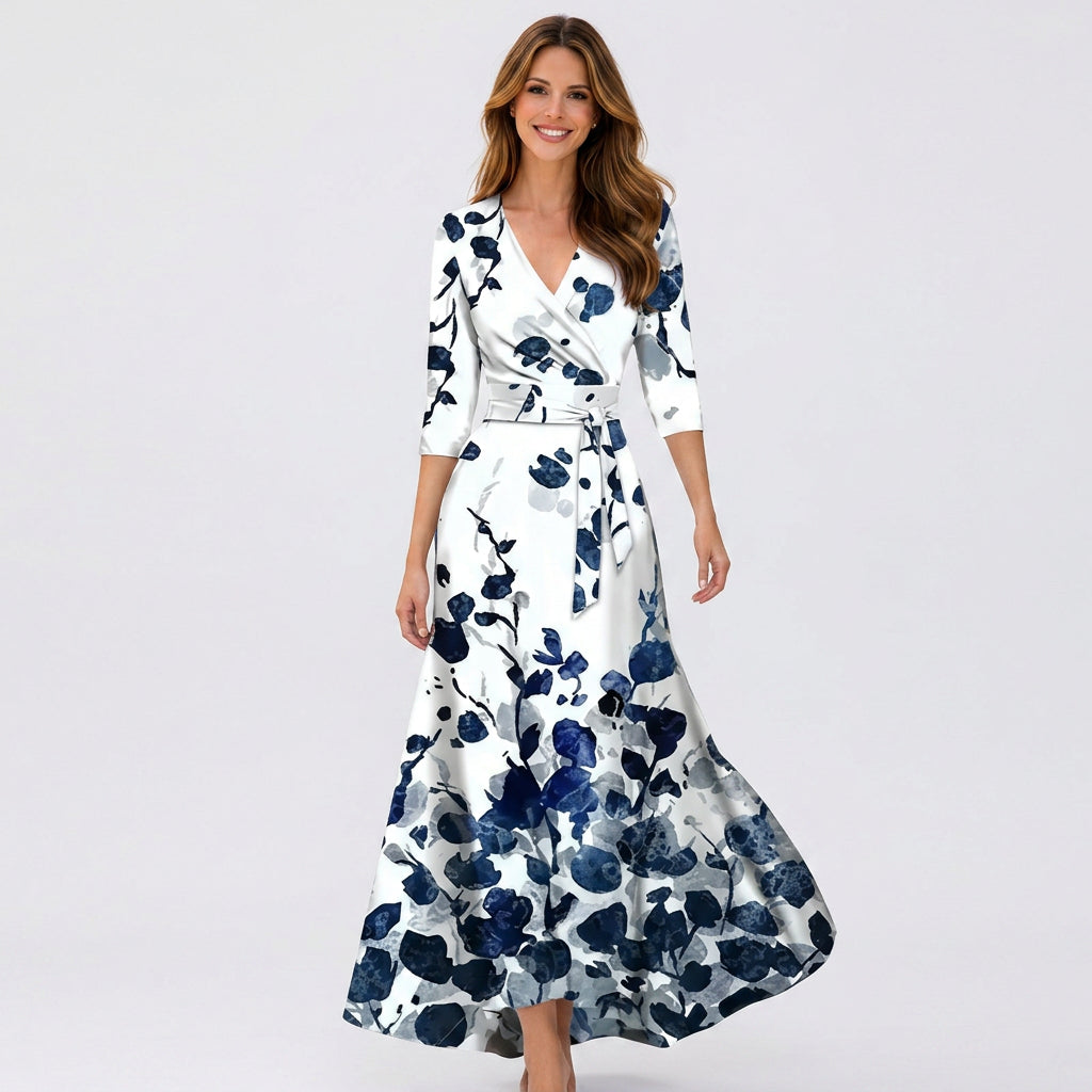 Floral Wrap Maxi Dress Women