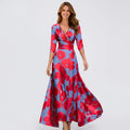 Floral Wrap Maxi Dress Women
