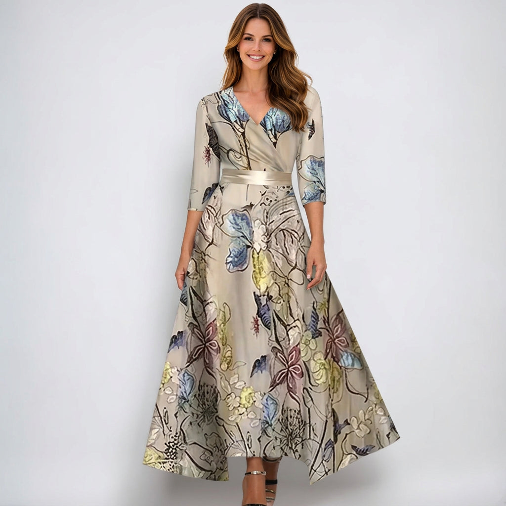 Floral Wrap Maxi Dress Women