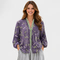 Printed V Neck Long Sleeve Blouse Women