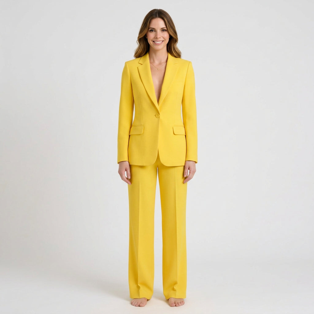 Women’s Two Piece Pants Suit Tailored Fit – Single Button Blazer Set