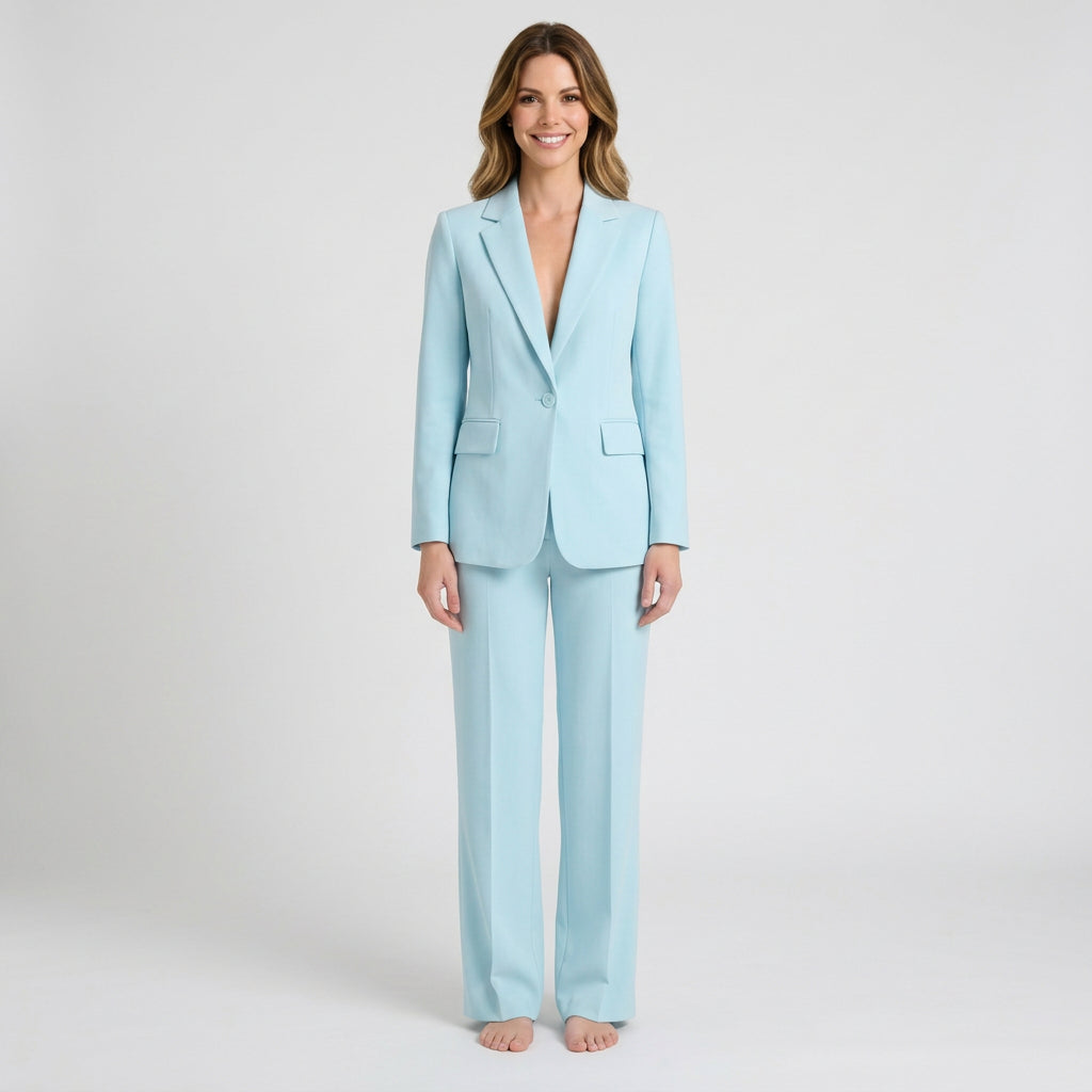 Women’s Two Piece Pants Suit Tailored Fit – Single Button Blazer Set