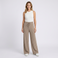 Women’s Wide Leg Knit Pants Drawstring Waist – Soft Lounge Trousers
