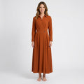 Women’s Maxi Shirt Dress Pleated Waist – Long Sleeve Occasion Dress