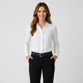 Women’s Button Front Blouse Collared Neck – Long Sleeve Everyday Shirt