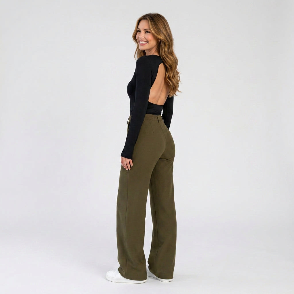 Women High Waist Wide Leg Pants