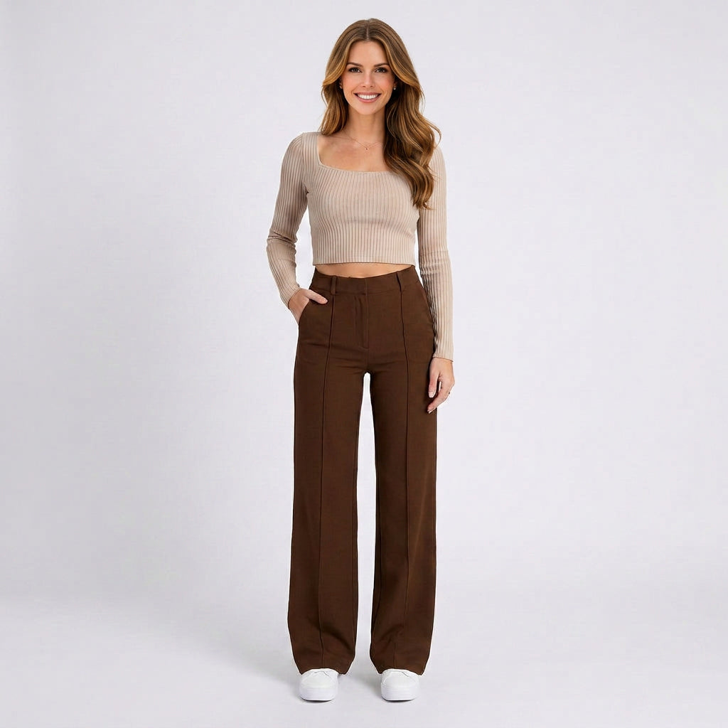 Women High Waist Wide Leg Pants