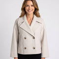 Women Double Breasted Cropped Coat