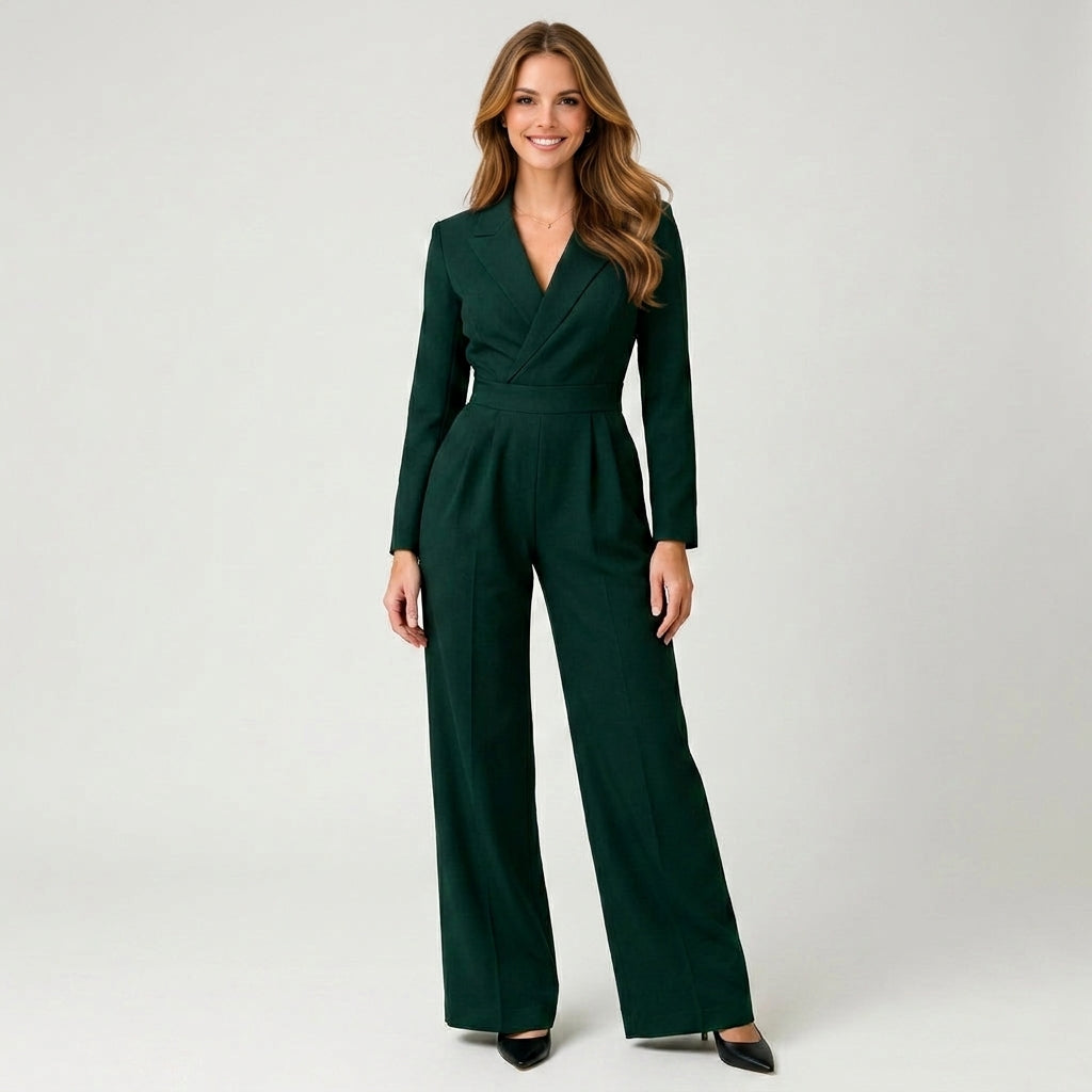 Women Tailored Wide Leg Jumpsuit